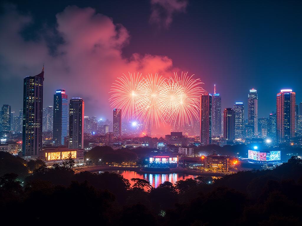 Manila skyline with events